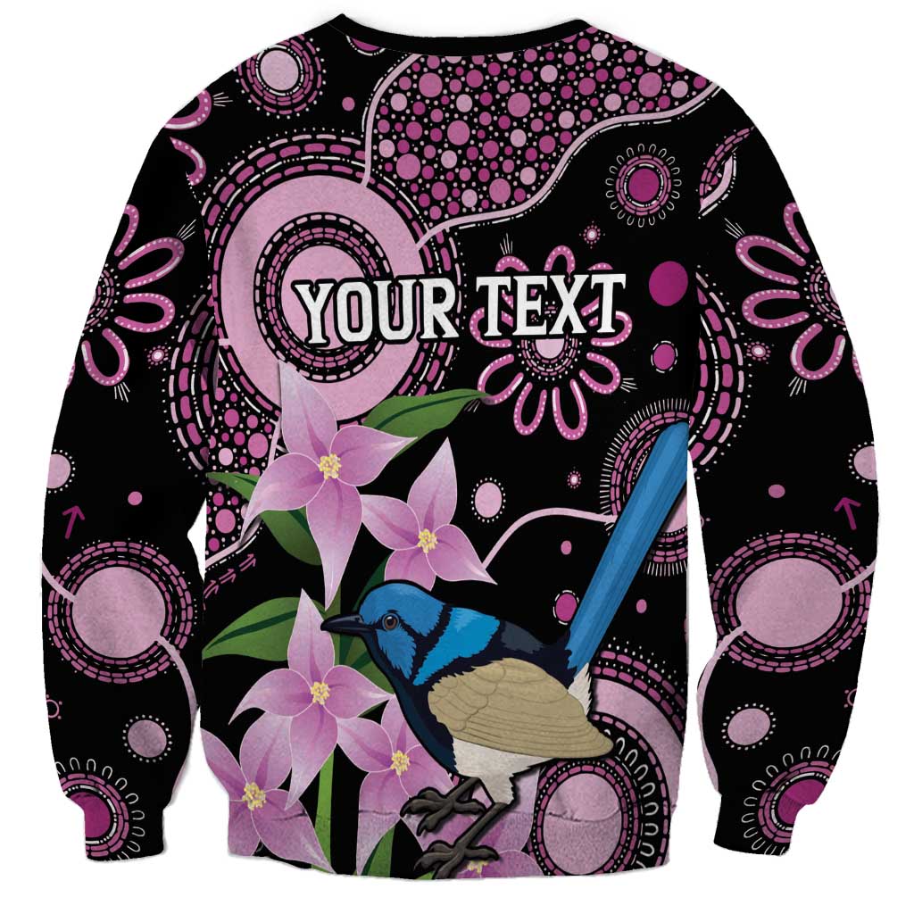 Personalised Australia Boronia And Malurus Cyaneus Sweatshirt Aboriginal Art