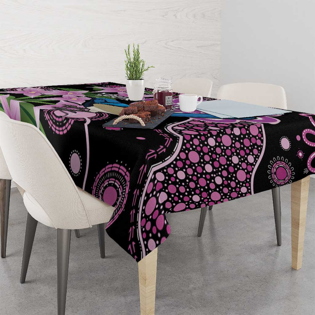 Personalised Australia Boronia And Malurus Cyaneus Tablecloth Aboriginal Art