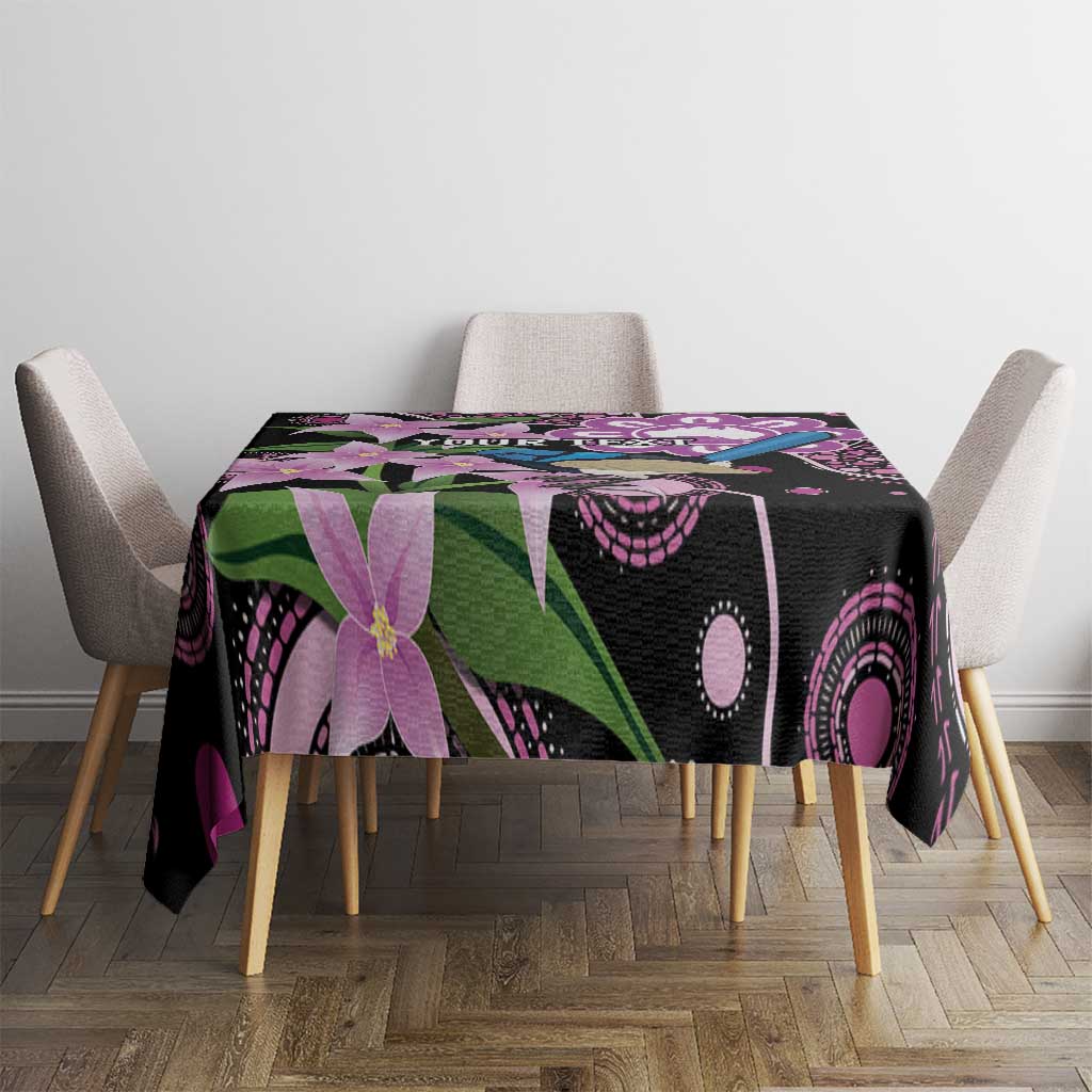 Personalised Australia Boronia And Malurus Cyaneus Tablecloth Aboriginal Art