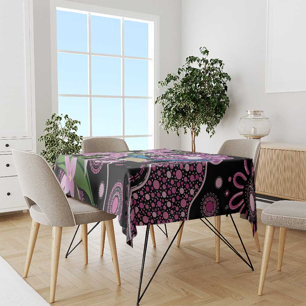 Personalised Australia Boronia And Malurus Cyaneus Tablecloth Aboriginal Art