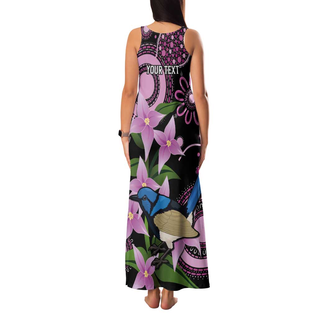 Personalised Australia Boronia And Malurus Cyaneus Tank Maxi Dress Aboriginal Art