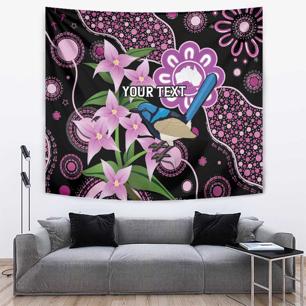 Personalised Australia Boronia And Malurus Cyaneus Tapestry Aboriginal Art