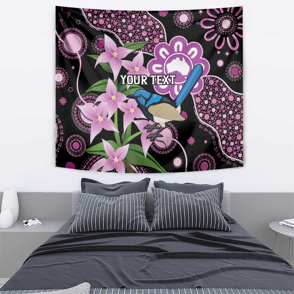 Personalised Australia Boronia And Malurus Cyaneus Tapestry Aboriginal Art