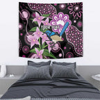 Personalised Australia Boronia And Malurus Cyaneus Tapestry Aboriginal Art