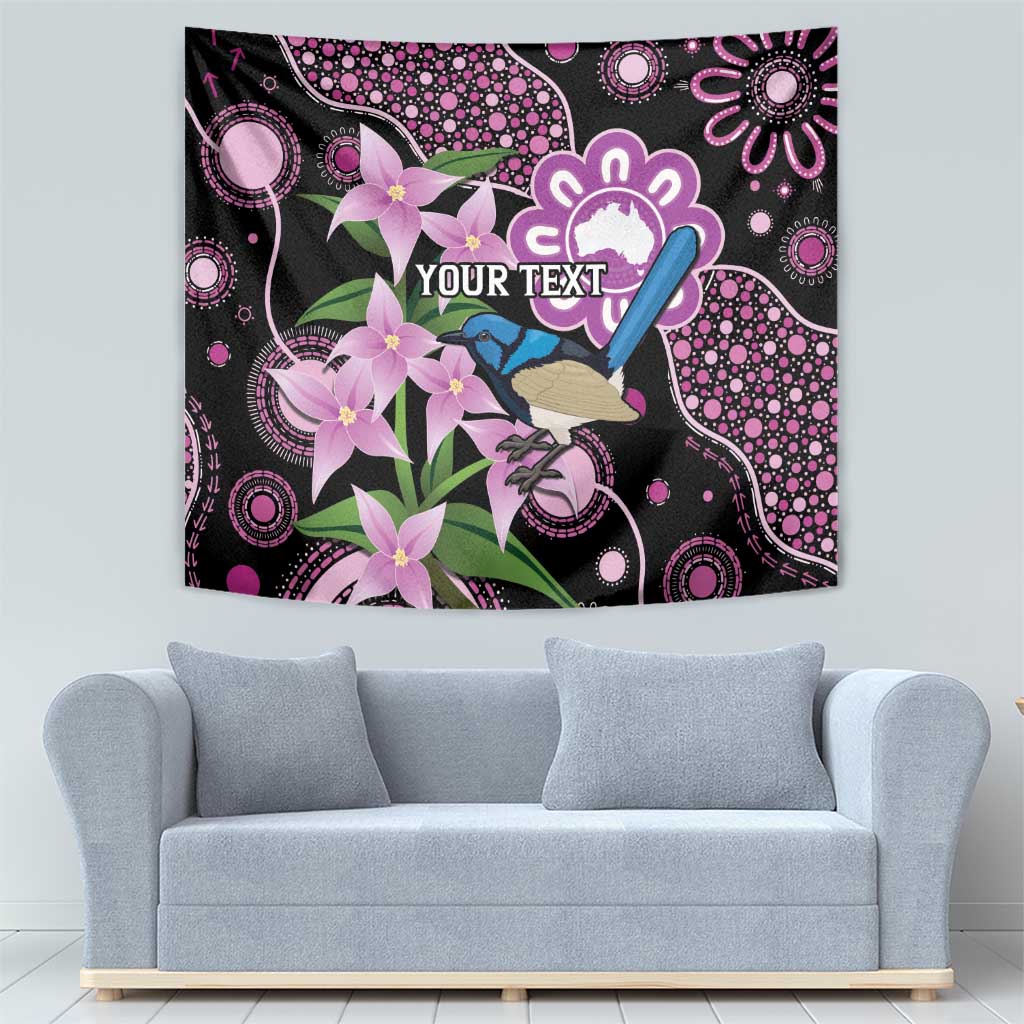 Personalised Australia Boronia And Malurus Cyaneus Tapestry Aboriginal Art