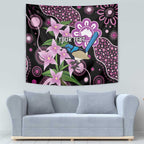 Personalised Australia Boronia And Malurus Cyaneus Tapestry Aboriginal Art