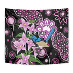 Personalised Australia Boronia And Malurus Cyaneus Tapestry Aboriginal Art