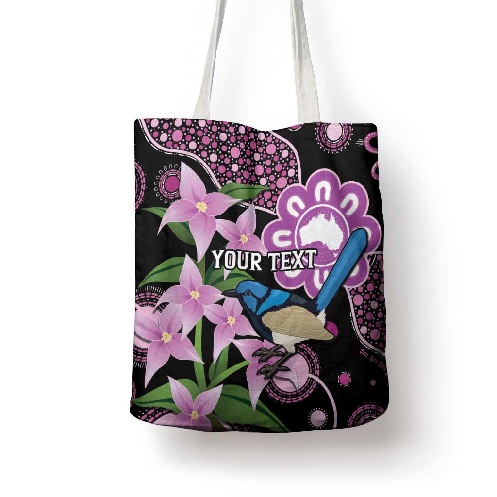 Personalised Australia Boronia And Malurus Cyaneus Tote Bag Aboriginal Art - Aussie Hoodie