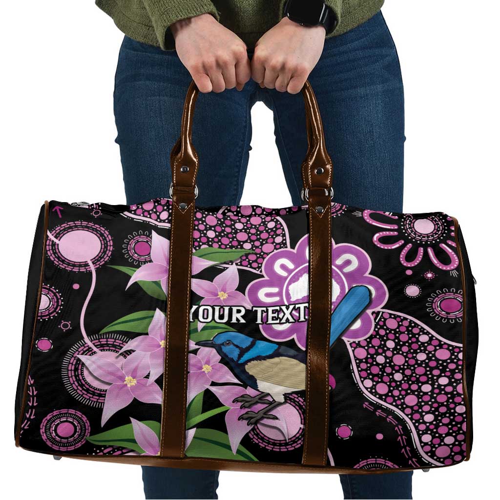 Personalised Australia Boronia And Malurus Cyaneus Travel Bag Aboriginal Art - Aussie Hoodie
