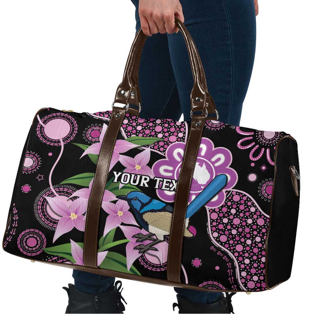 Personalised Australia Boronia And Malurus Cyaneus Travel Bag Aboriginal Art - Aussie Hoodie