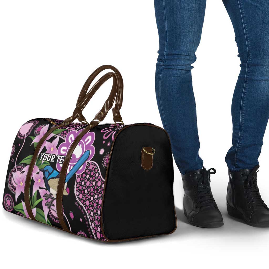 Personalised Australia Boronia And Malurus Cyaneus Travel Bag Aboriginal Art - Aussie Hoodie