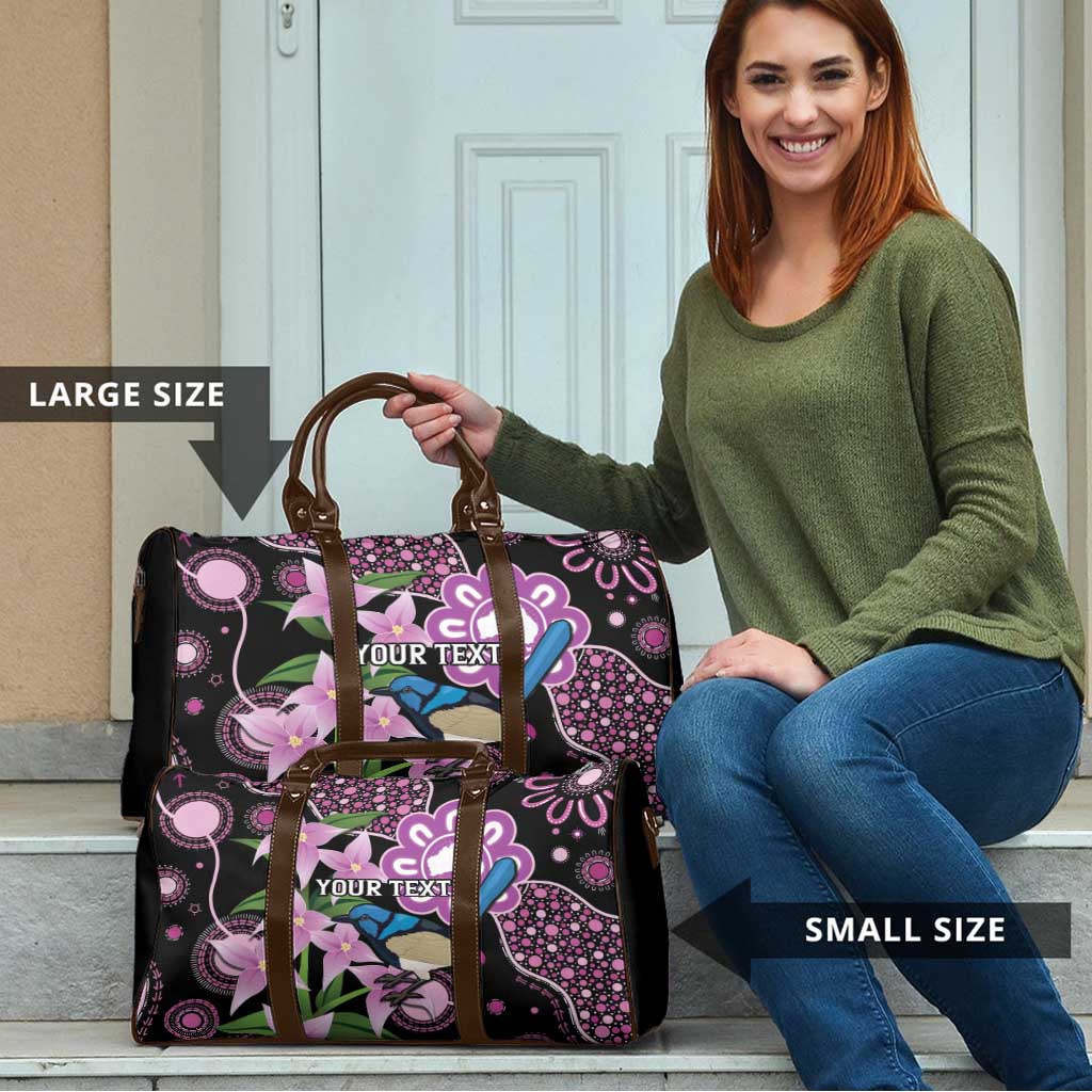 Personalised Australia Boronia And Malurus Cyaneus Travel Bag Aboriginal Art - Aussie Hoodie