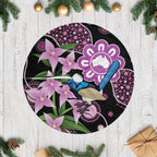 Australia Boronia And Malurus Cyaneus Tree Skirt Aboriginal Art - Aussie Hoodie
