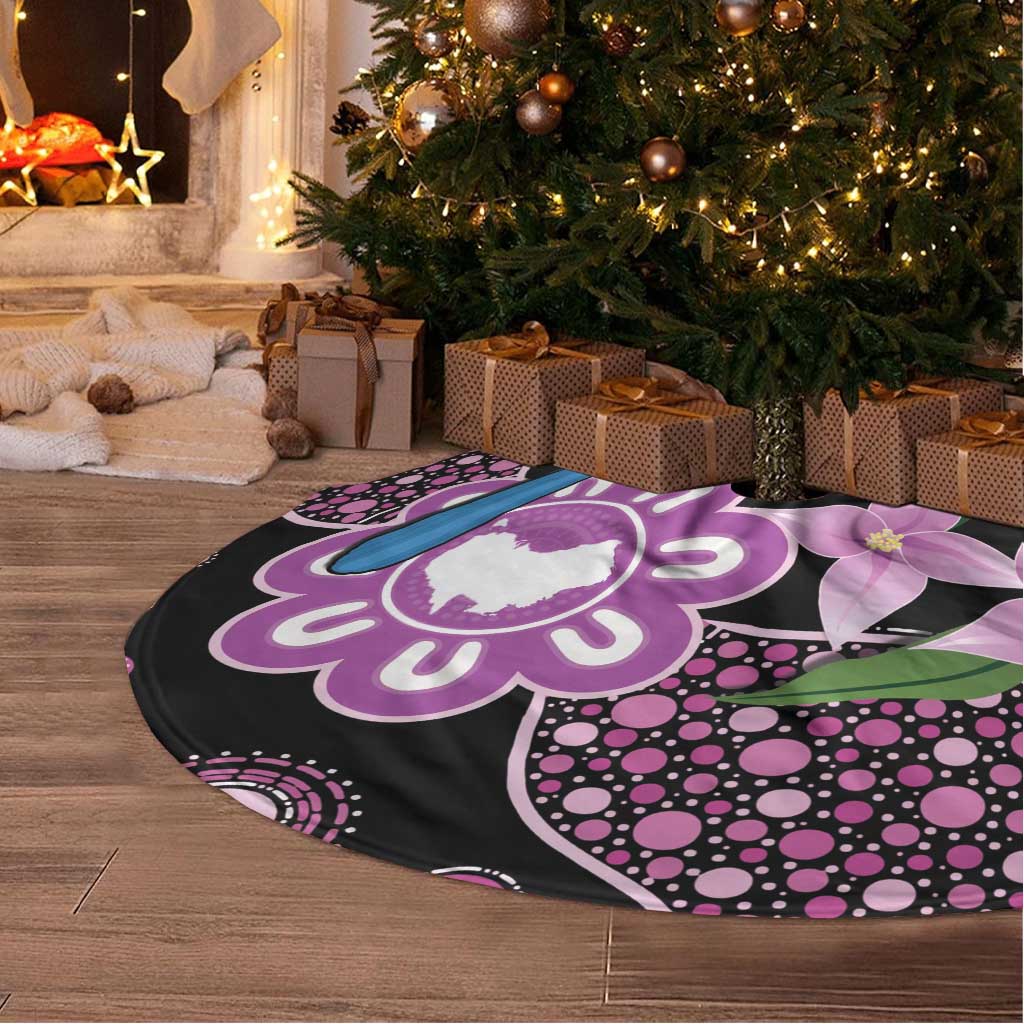 Australia Boronia And Malurus Cyaneus Tree Skirt Aboriginal Art - Aussie Hoodie