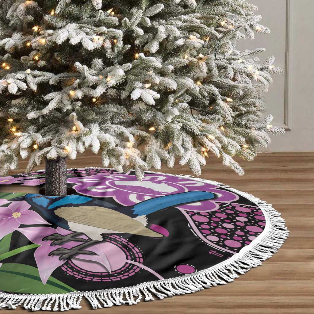 Australia Boronia And Malurus Cyaneus Tree Skirt Aboriginal Art - Aussie Hoodie
