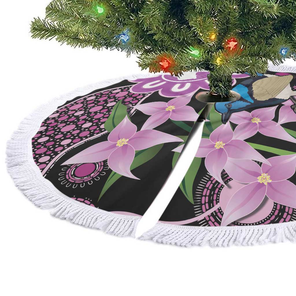 Australia Boronia And Malurus Cyaneus Tree Skirt Aboriginal Art - Aussie Hoodie