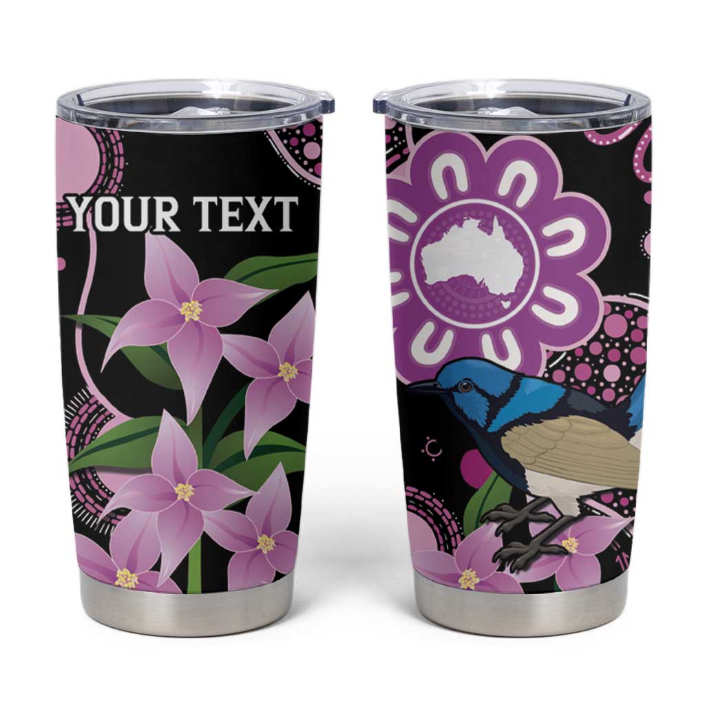 Personalised Australia Boronia And Malurus Cyaneus Tumbler Cup Aboriginal Art