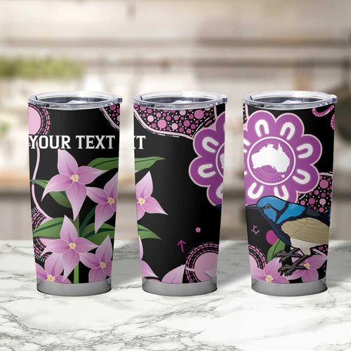 Personalised Australia Boronia And Malurus Cyaneus Tumbler Cup Aboriginal Art