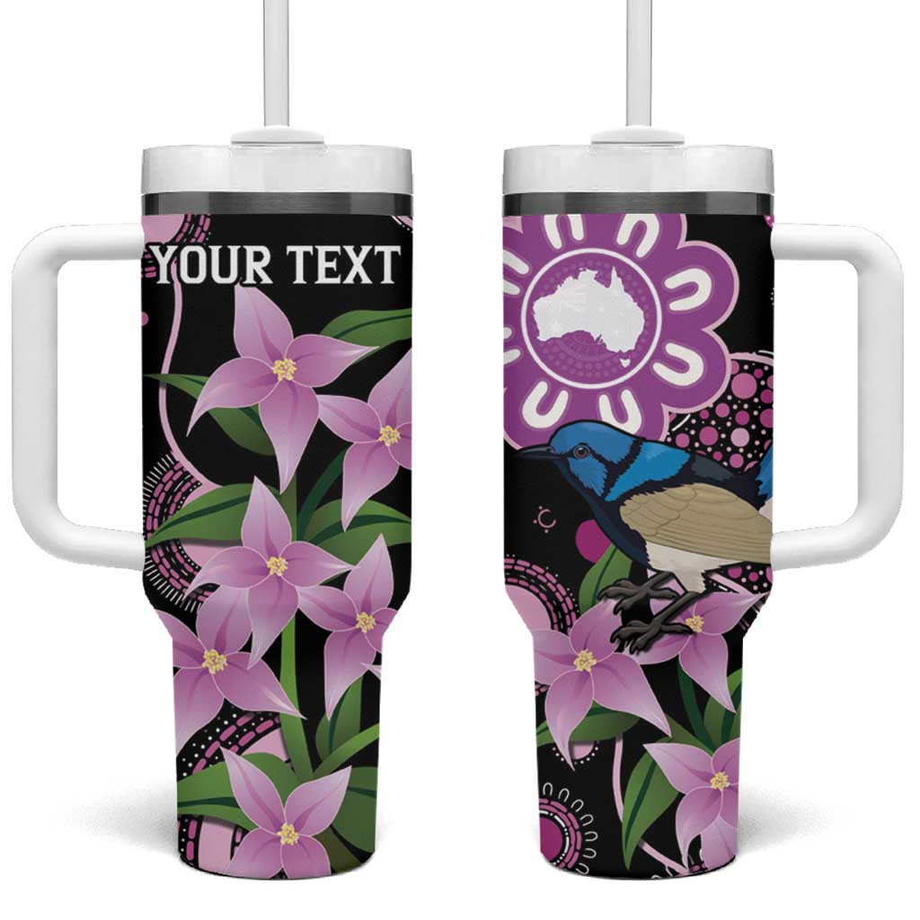 Personalised Australia Boronia And Malurus Cyaneus Tumbler With Handle Aboriginal Art