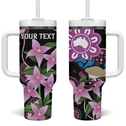 Personalised Australia Boronia And Malurus Cyaneus Tumbler With Handle Aboriginal Art