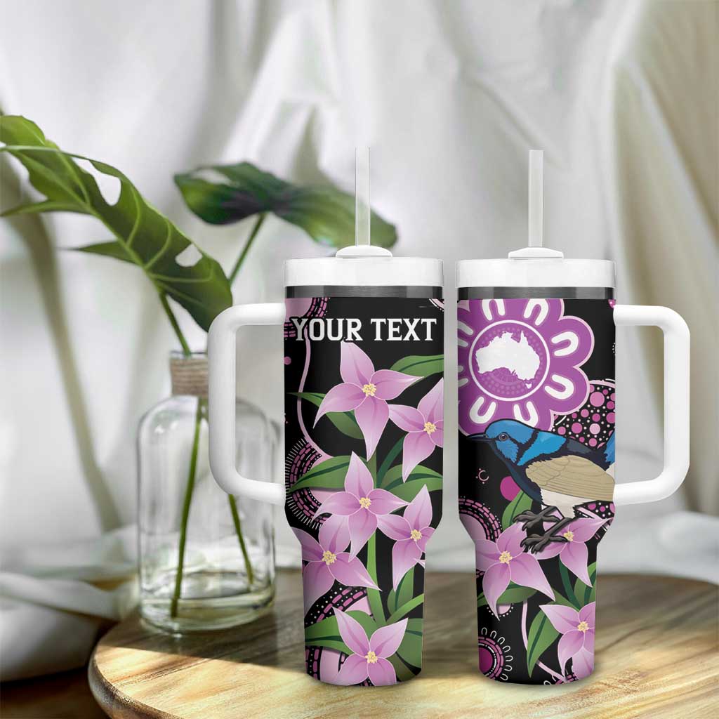Personalised Australia Boronia And Malurus Cyaneus Tumbler With Handle Aboriginal Art