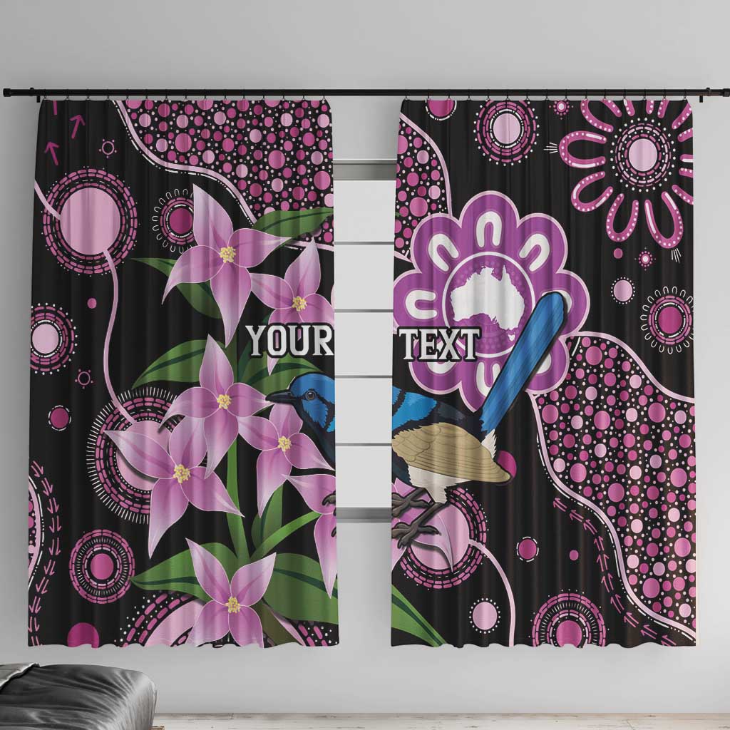 Personalised Australia Boronia And Malurus Cyaneus Window Curtain Aboriginal Art