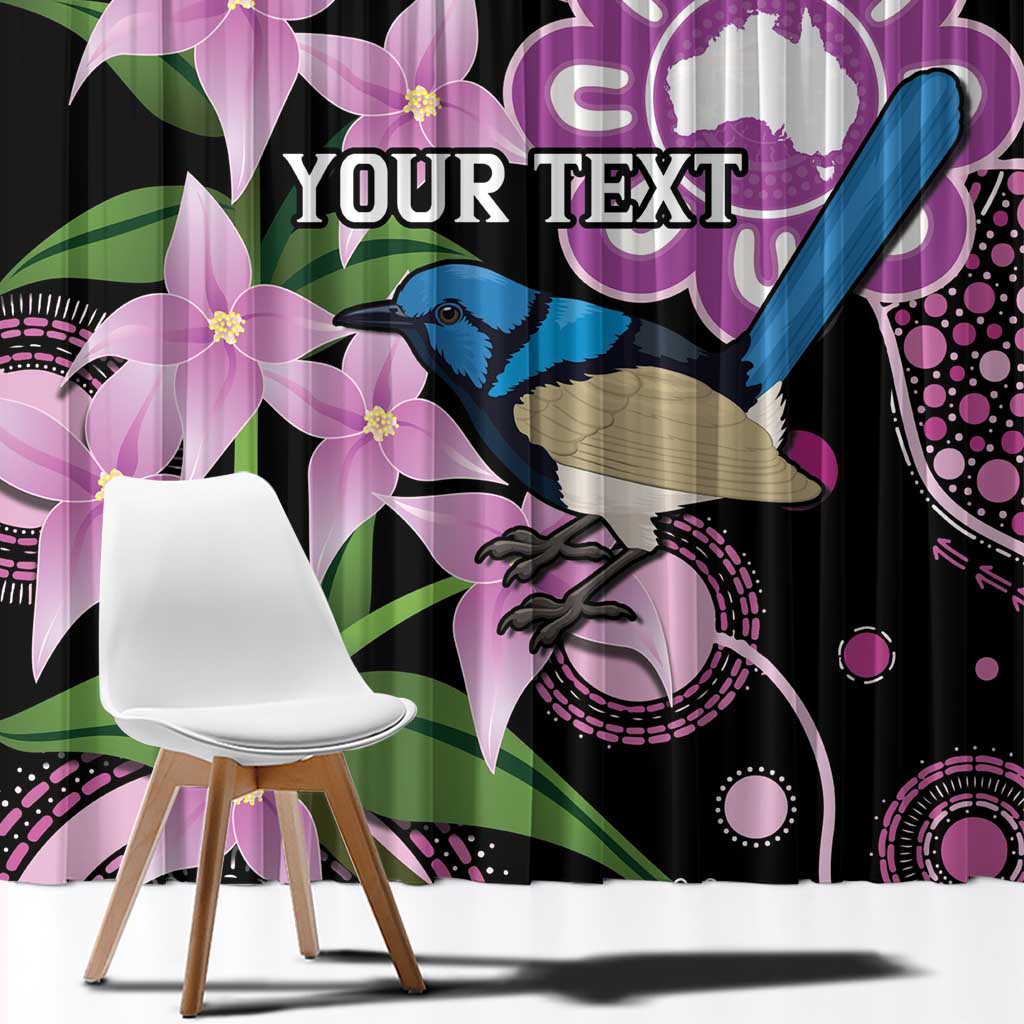 Personalised Australia Boronia And Malurus Cyaneus Window Curtain Aboriginal Art
