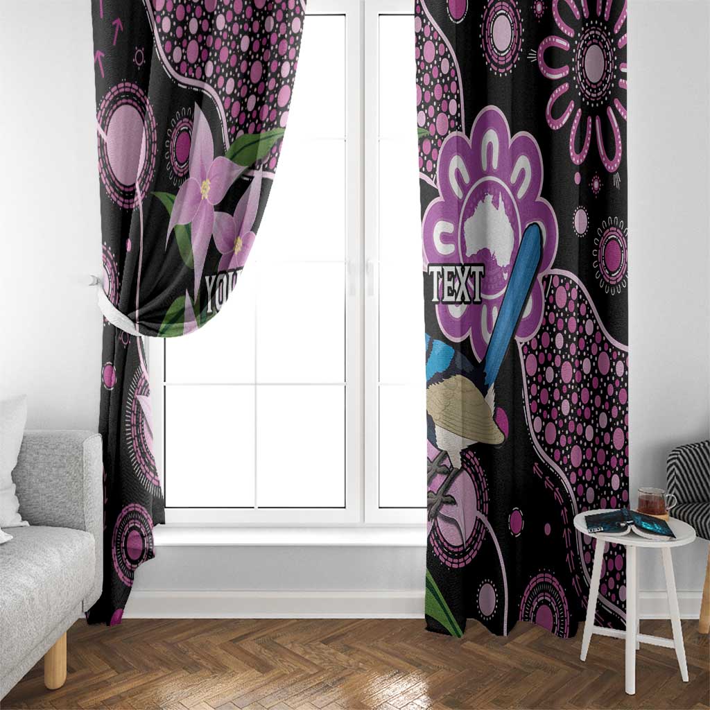 Personalised Australia Boronia And Malurus Cyaneus Window Curtain Aboriginal Art