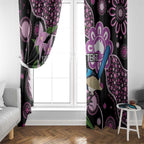 Personalised Australia Boronia And Malurus Cyaneus Window Curtain Aboriginal Art