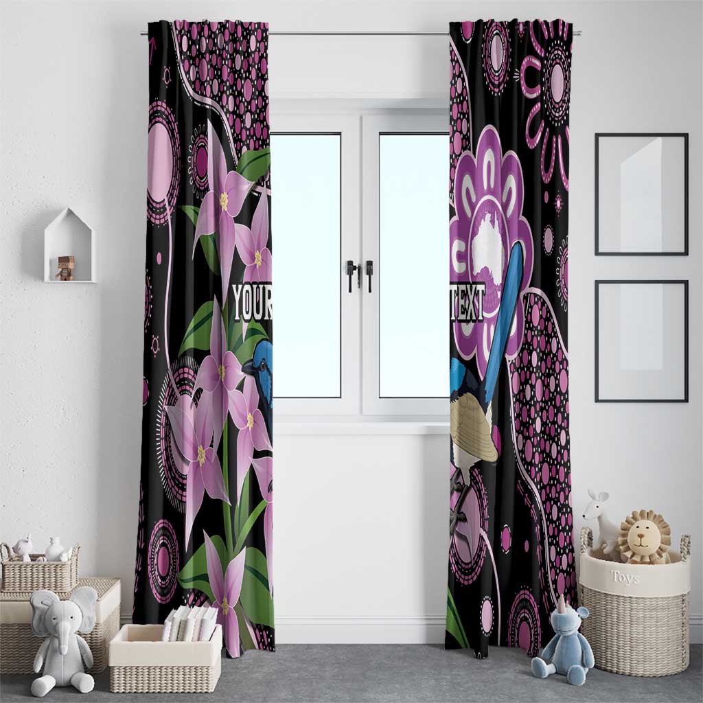 Personalised Australia Boronia And Malurus Cyaneus Window Curtain Aboriginal Art