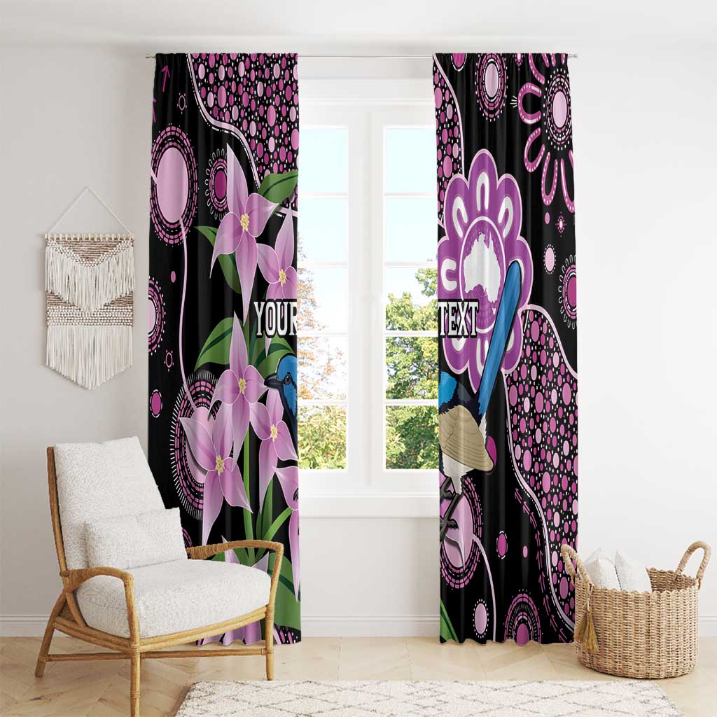 Personalised Australia Boronia And Malurus Cyaneus Window Curtain Aboriginal Art