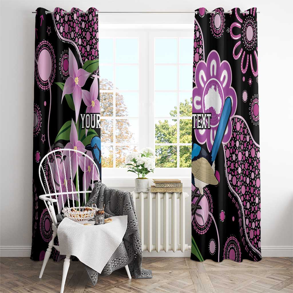Personalised Australia Boronia And Malurus Cyaneus Window Curtain Aboriginal Art