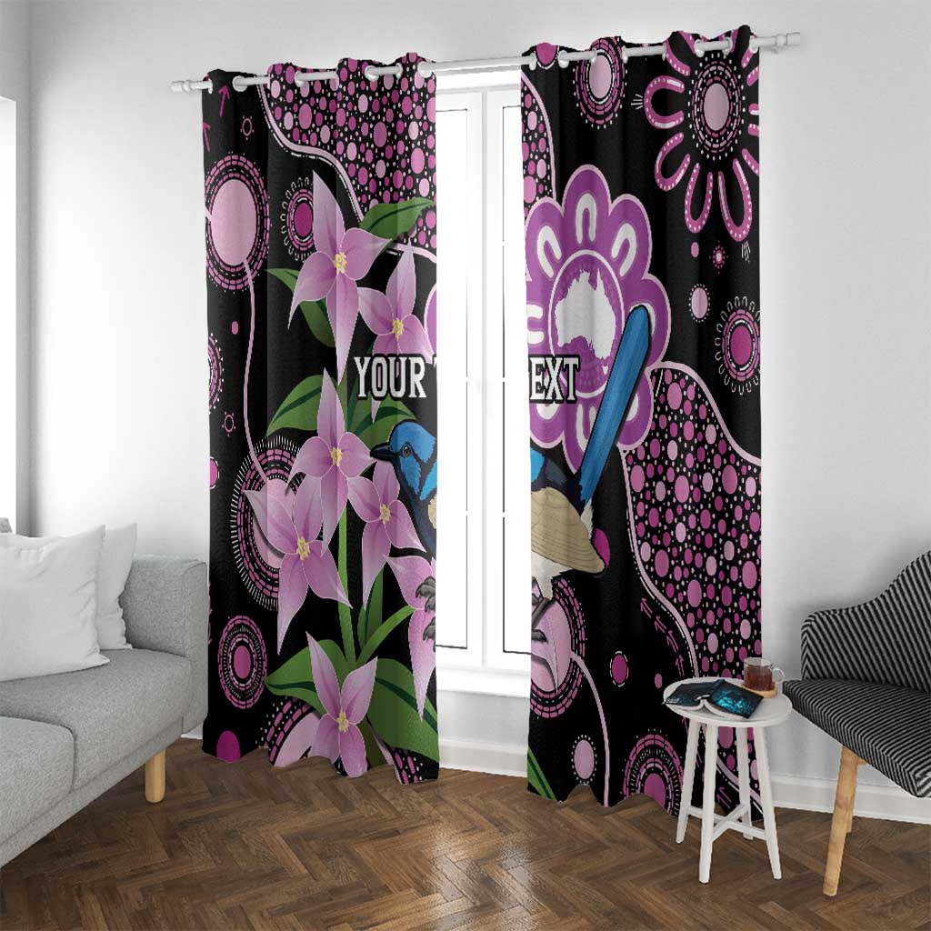 Personalised Australia Boronia And Malurus Cyaneus Window Curtain Aboriginal Art