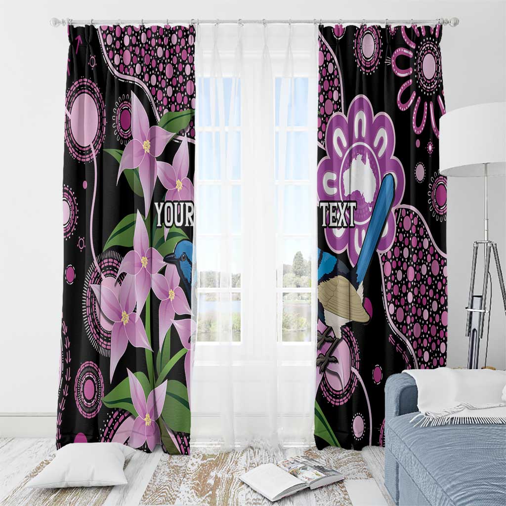 Personalised Australia Boronia And Malurus Cyaneus Window Curtain Aboriginal Art