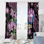 Personalised Australia Boronia And Malurus Cyaneus Window Curtain Aboriginal Art