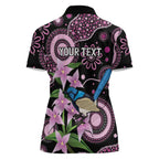Personalised Australia Boronia And Malurus Cyaneus Women Polo Shirt Aboriginal Art
