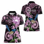 Personalised Australia Boronia And Malurus Cyaneus Women Polo Shirt Aboriginal Art