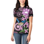 Personalised Australia Boronia And Malurus Cyaneus Women Polo Shirt Aboriginal Art