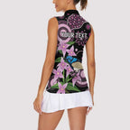 Personalised Australia Boronia And Malurus Cyaneus Women Sleeveless Polo Shirt Aboriginal Art