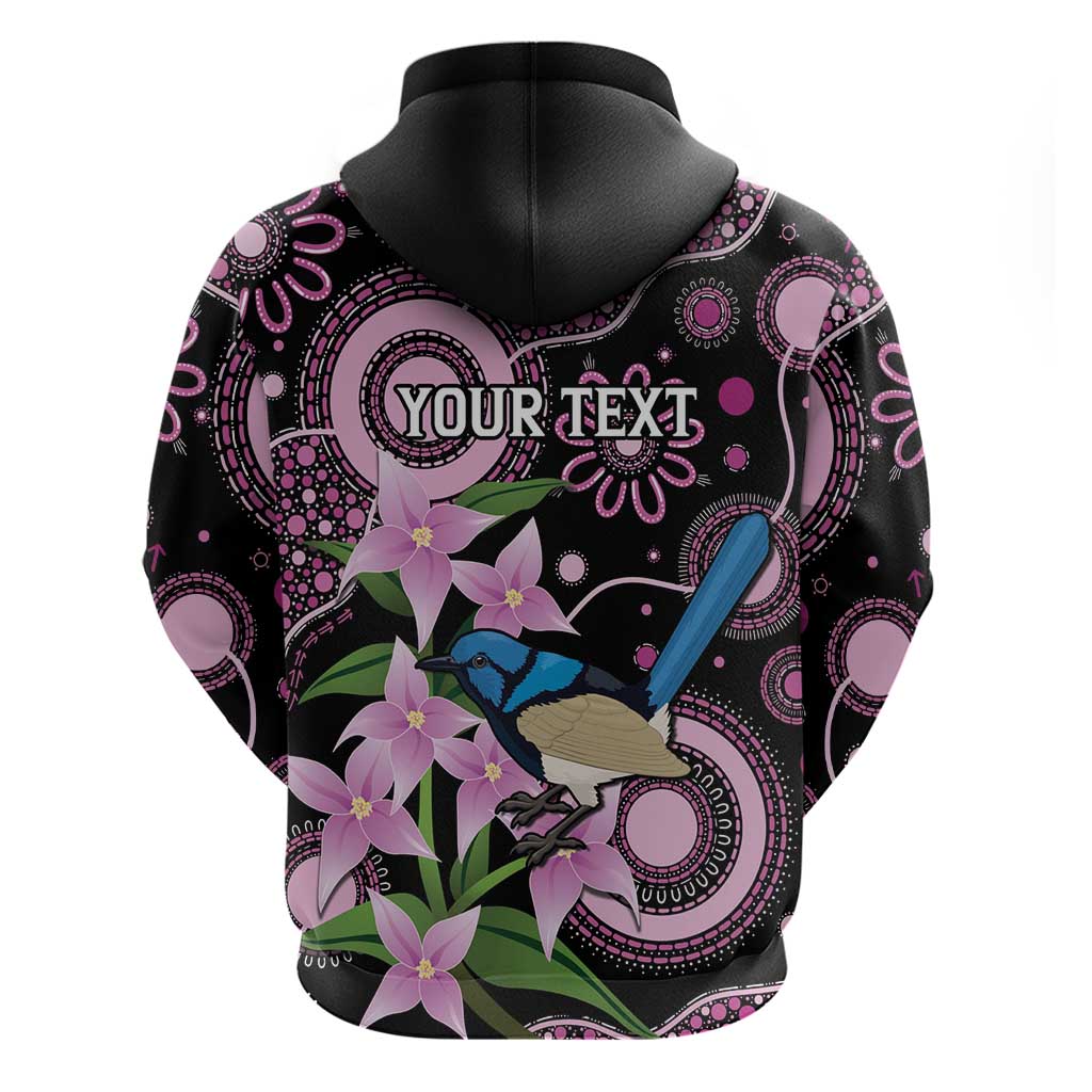 Personalised Australia Boronia And Malurus Cyaneus Zip Hoodie Aboriginal Art