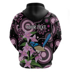 Personalised Australia Boronia And Malurus Cyaneus Zip Hoodie Aboriginal Art