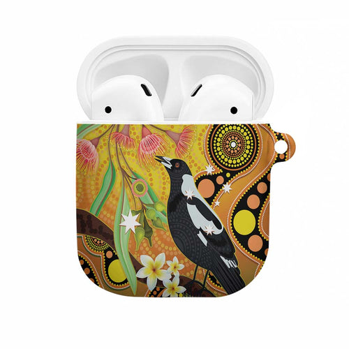 Australia Eucalyptus Flower And Magpie AirPods Case Aboriginal Art - Aussie Hoodie