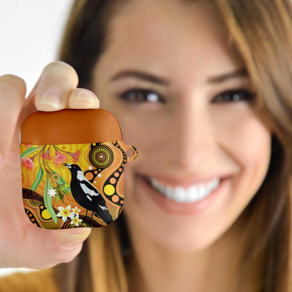 Australia Eucalyptus Flower And Magpie AirPods Case Aboriginal Art - Aussie Hoodie