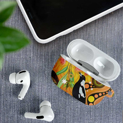 Australia Eucalyptus Flower And Magpie AirPods Case Aboriginal Art - Aussie Hoodie