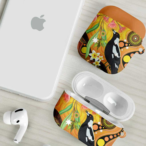 Australia Eucalyptus Flower And Magpie AirPods Case Aboriginal Art - Aussie Hoodie