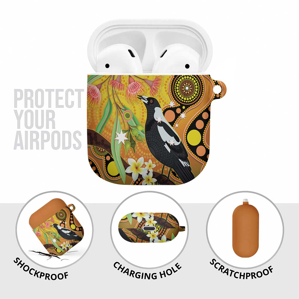 Australia Eucalyptus Flower And Magpie AirPods Case Aboriginal Art - Aussie Hoodie
