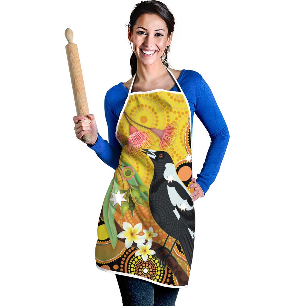 Australia Eucalyptus Flower And Magpie Apron Aboriginal Art - Aussie Hoodie