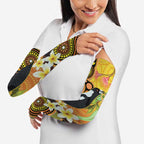 Australia Eucalyptus Flower And Magpie Arm Sleeves Aboriginal Art - Aussie Hoodie