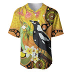 Australia Eucalyptus Flower And Magpie Baseball Jersey Aboriginal Art