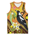 Australia Eucalyptus Flower And Magpie Basketball Jersey Aboriginal Art - Aussie Hoodie